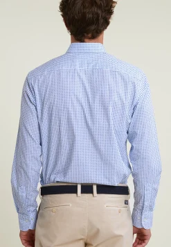 Best River Woods Custom fit  fantasiehemd blauw/wit -