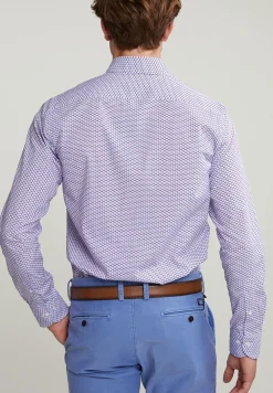 Online River Woods Custom fit fantasiehemd blauw/rood -