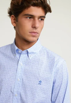 Outlet River Woods Custom fit fantasiehemd blauw -