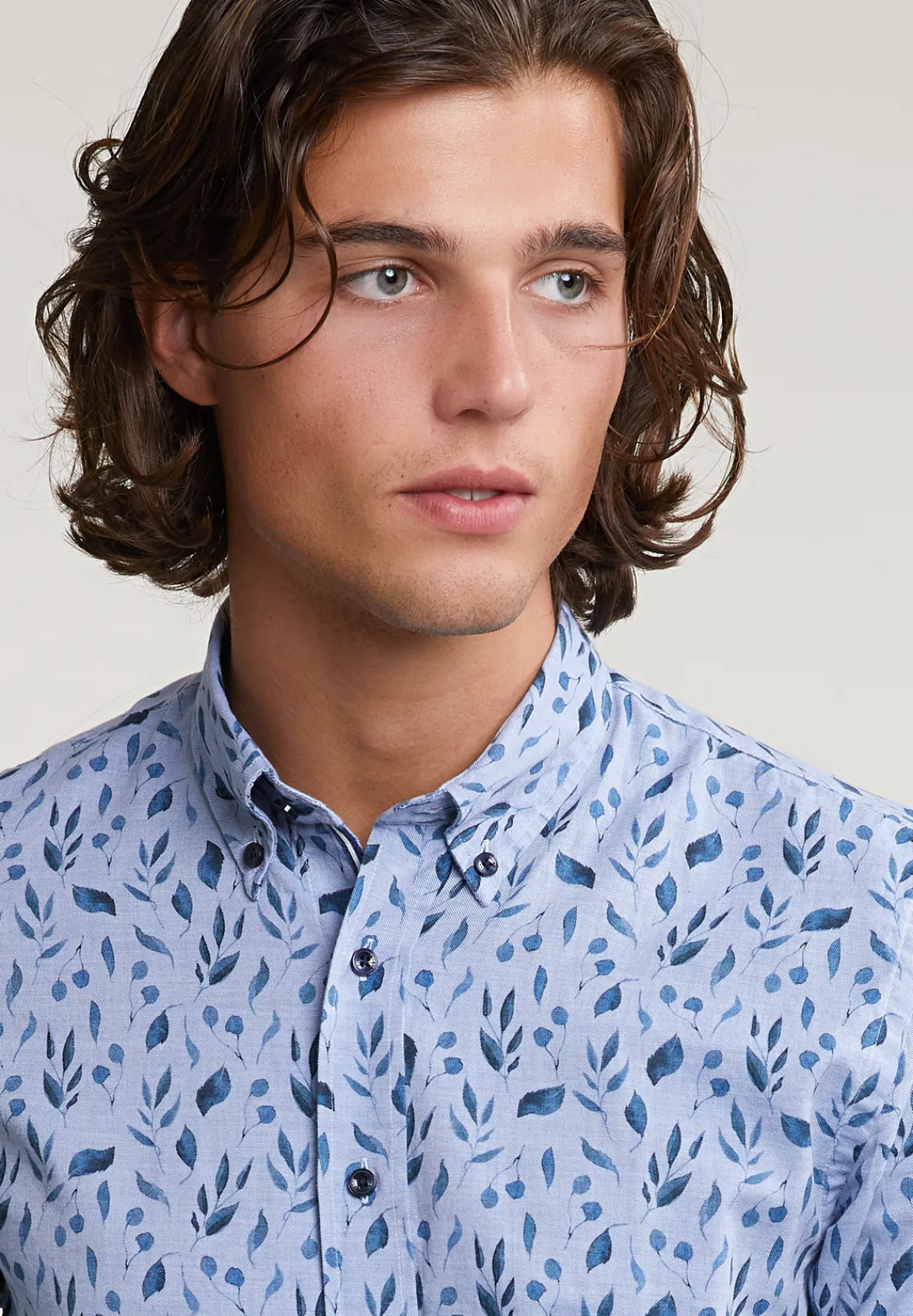 Outlet River Woods Custom fit fantasiehemd blauw -