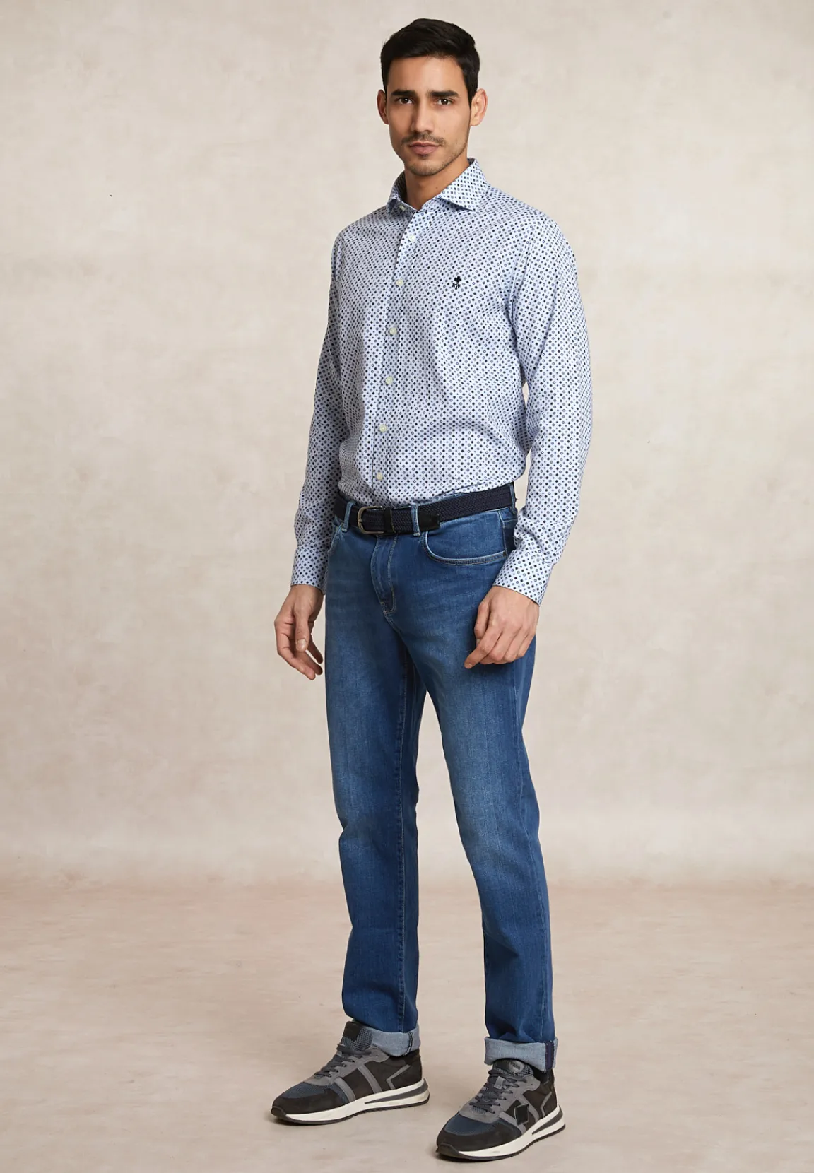 Hot River Woods Custom fit fantasiehemd blauw -