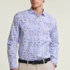 Hot River Woods Custom fit gebloemd hemd blauw/beige -