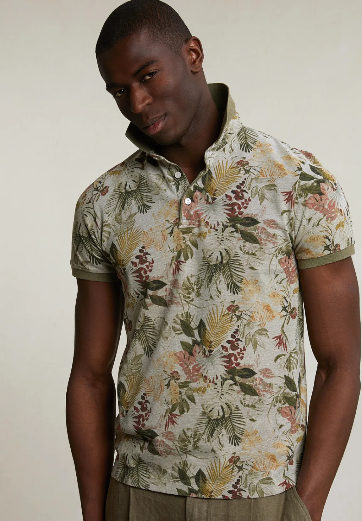 Best River Woods Custom fit gebloemde katoenen polo safari mix -