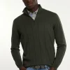 Hot River Woods Custom fit geribde merinotrui opstaande kraag forest mix -
