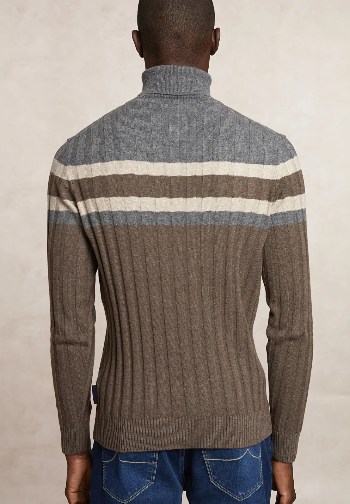 Clearance River Woods Custom fit geribde wol-kasjmier rolkraagtrui hazel mix -