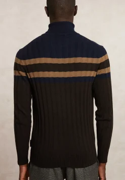 Clearance River Woods Custom fit geribde wol-kasjmier rolkraagtrui ganache -