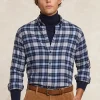 Discount River Woods Custom fit geruit flanellen hemd blauw/grijs -