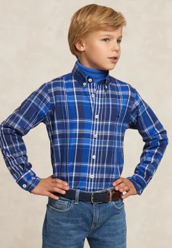 Fashion River Woods Custom fit geruit flanellen hemd blauw/wit -