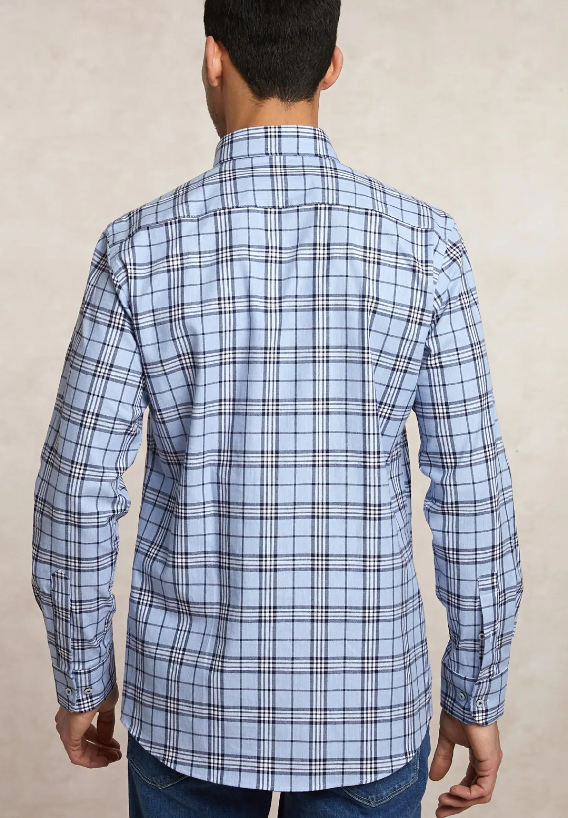 Hot River Woods Custom fit geruit flanellen hemd blauw/wit -