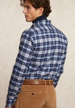 Discount River Woods Custom fit geruit flanellen hemd blauw/grijs -