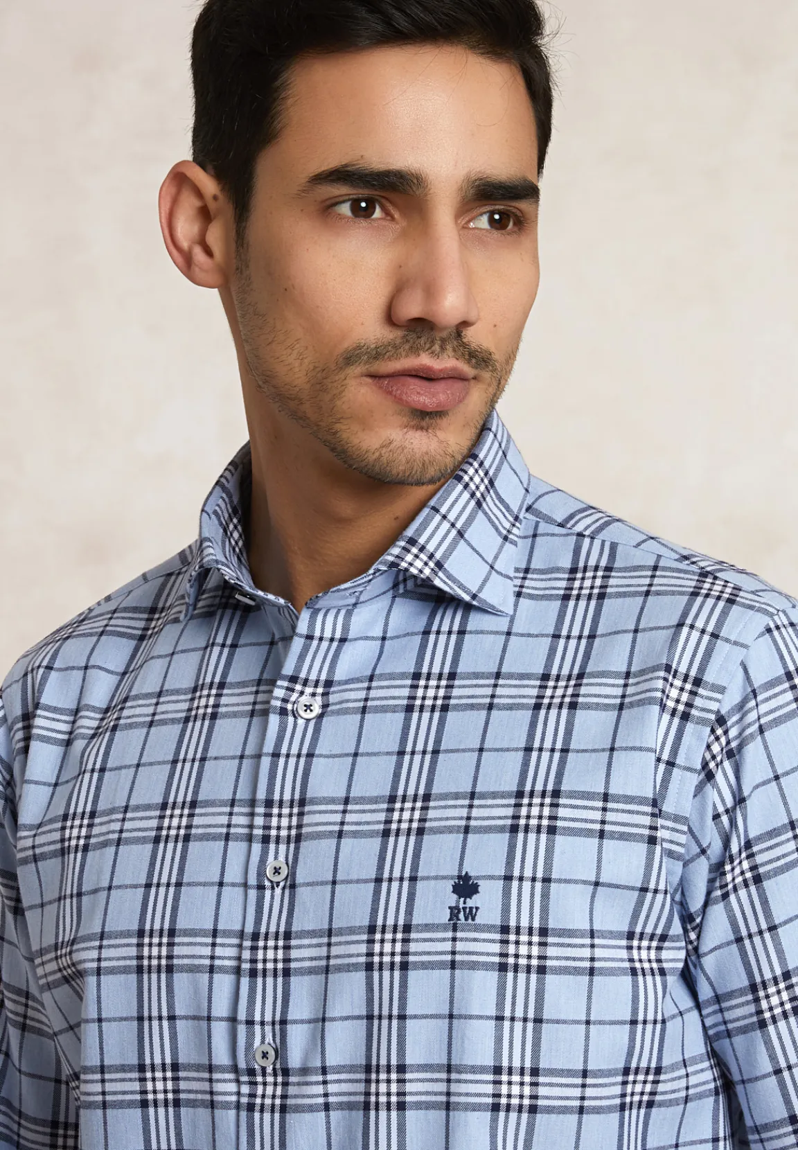 Hot River Woods Custom fit geruit flanellen hemd blauw/wit -