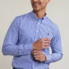 Sale River Woods Custom fit geruit hemd blauw/wit -