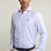 New River Woods Custom fit geruit hemd blauw/wit -