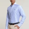 New River Woods Custom fit geruit hemd blauw/wit -