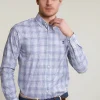 Discount River Woods Custom fit geruit hemd blauw/beige -