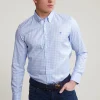 Discount River Woods Custom fit geruit hemd blauw/wit -