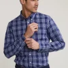 Hot River Woods Custom fit geruit hemd blauw/grijs -