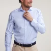 Discount River Woods Custom fit geruit hemd blauw/wit -