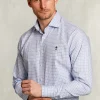 Sale River Woods Custom fit geruit hemd blauw/wit -