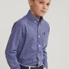 Online River Woods Custom fit geruit hemd blauw/wit -
