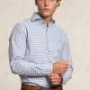 Discount River Woods Custom fit geruit hemd blauw/grijs -