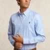Best River Woods Custom fit geruit hemd blauw/wit -