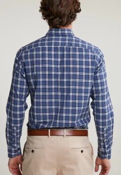 Discount River Woods Custom fit geruit hemd blauw/wit -