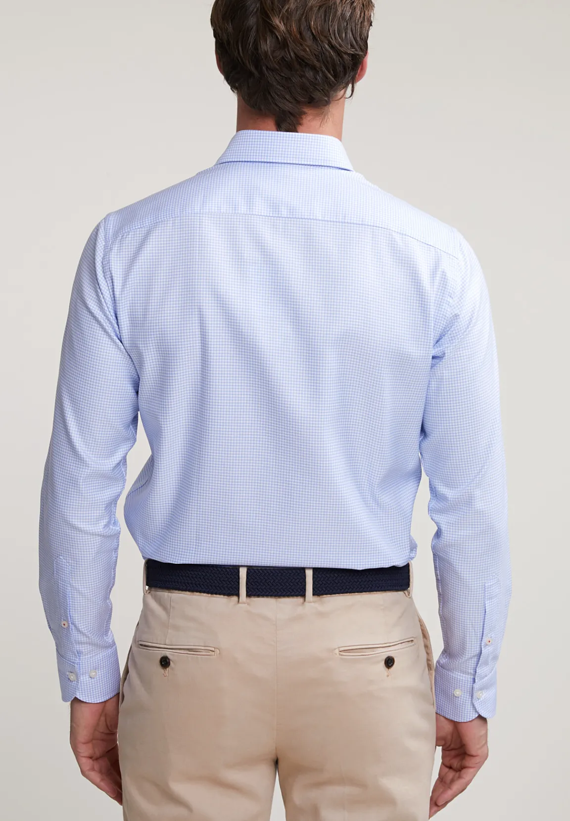 Discount River Woods Custom fit geruit hemd blauw/wit -