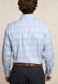 Best River Woods Custom fit geruit hemd blauw/wit -