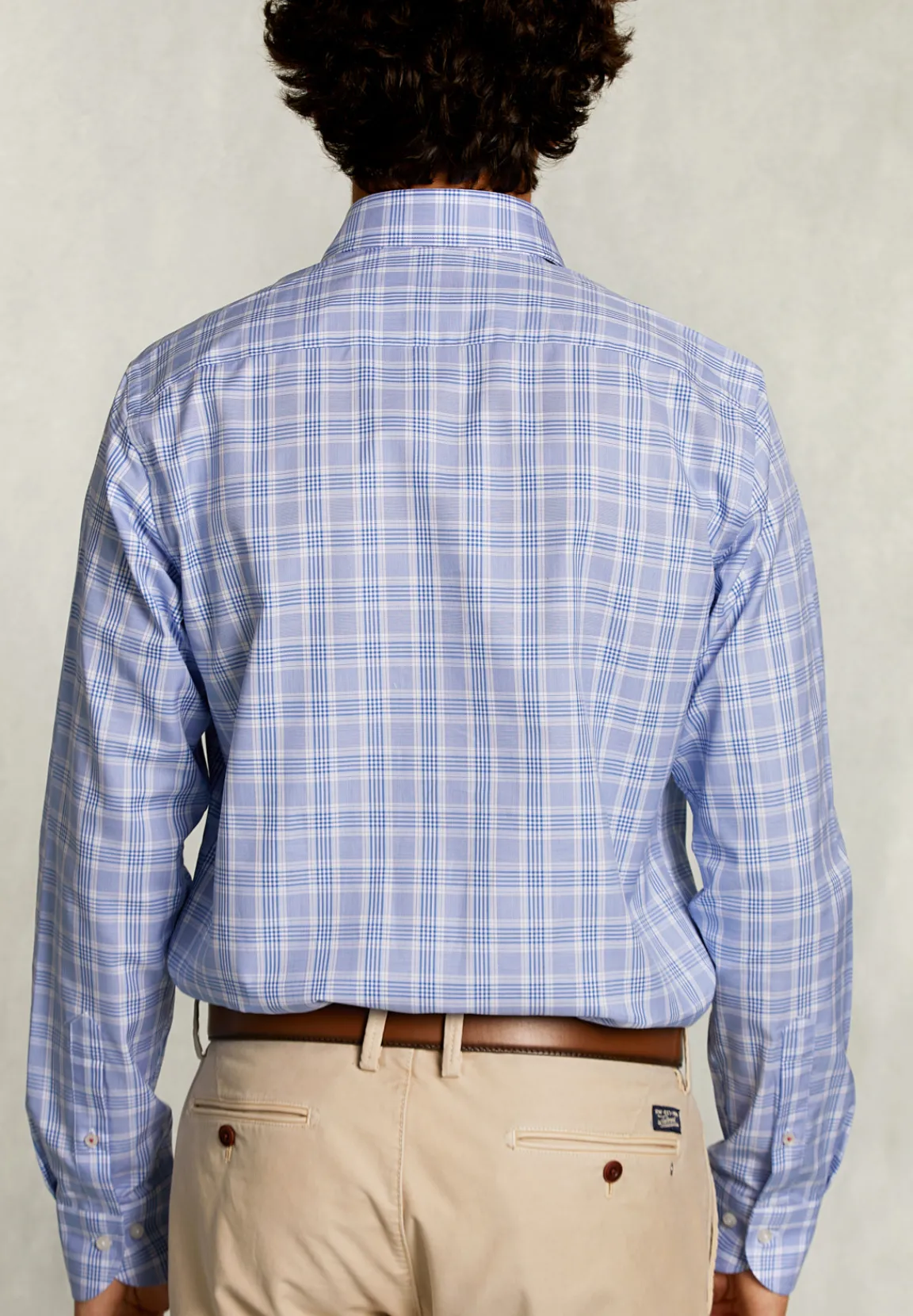 New River Woods Custom fit geruit hemd blauw/wit -