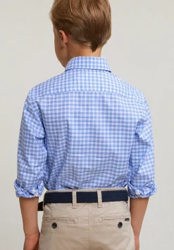 Clearance River Woods Custom fit geruit hemd blauw/wit -