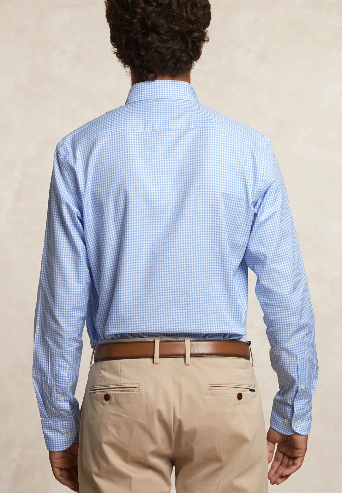Best River Woods Custom fit geruit hemd blauw/wit -