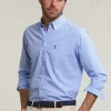 Best River Woods Custom fit geruit hemd borstzak blauw/wit -