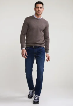Best River Woods Custom fit geruit hemd bruin/blauw -