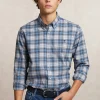 Outlet River Woods Custom fit geruit hemd grijs/blauw -