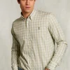 Discount River Woods Custom fit geruit hemd groen/wit -