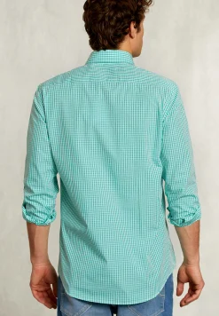 Best River Woods Custom fit geruit hemd groen/wit -