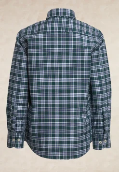 Fashion River Woods Custom fit geruit hemd groen/blauw -