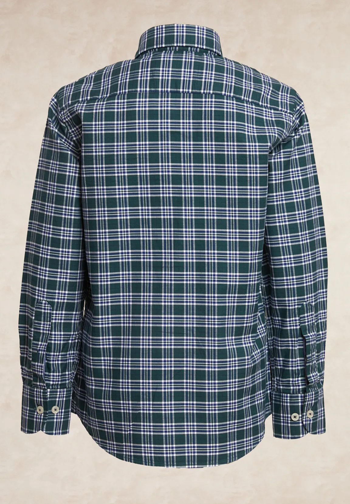 Fashion River Woods Custom fit geruit hemd groen/blauw -