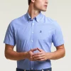 Best River Woods Custom fit geruit hemd korte mouwen blauw/wit -