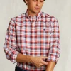 New River Woods Custom fit geruit hemd linnen-katoen multi -