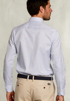 Sale River Woods Custom fit geruit hemd met zak wit/blauw -