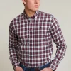 Online River Woods Custom fit geruit hemd rood/beige -