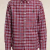 Best River Woods Custom fit geruit hemd rood/blauw -