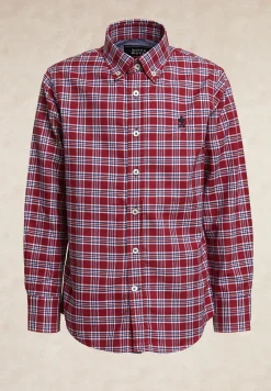 Best River Woods Custom fit geruit hemd rood/blauw -