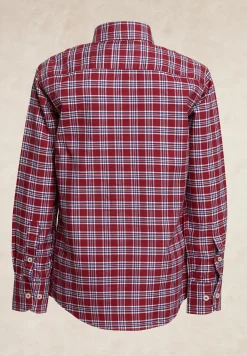 Best River Woods Custom fit geruit hemd rood/blauw -