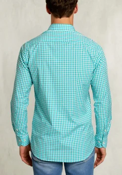 Sale River Woods Custom fit geruit hemd wit/groen -
