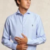New River Woods Custom fit gestipt hemd blauw -