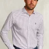 Clearance River Woods Custom fit gestipt hemd blauw/rood -