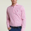 New River Woods Custom fit gestreept hemd roze/wit -